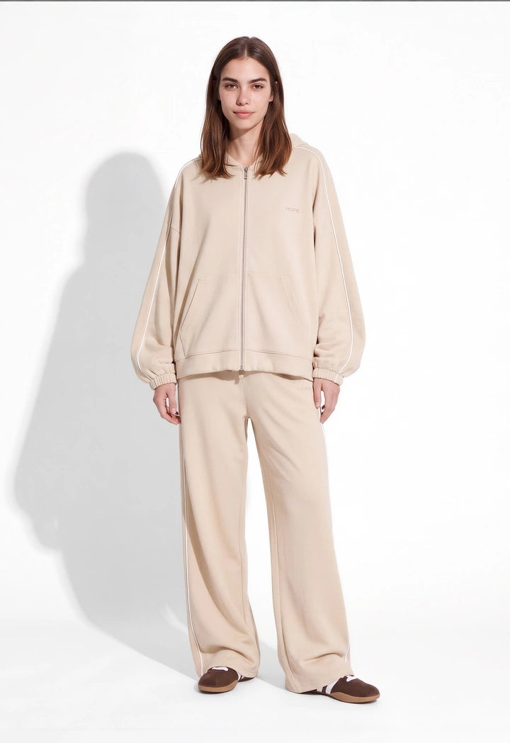 Side-Pleat Wide-Leg Trousers