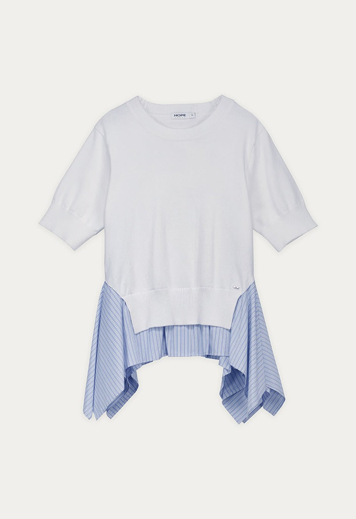 Contrast Asymmetrical Knitted Top