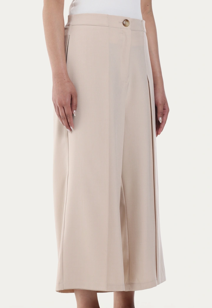 Front Pleated Wide Leg Trousers