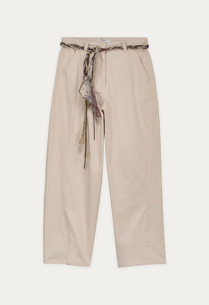 Belted Straight Leg Trousers