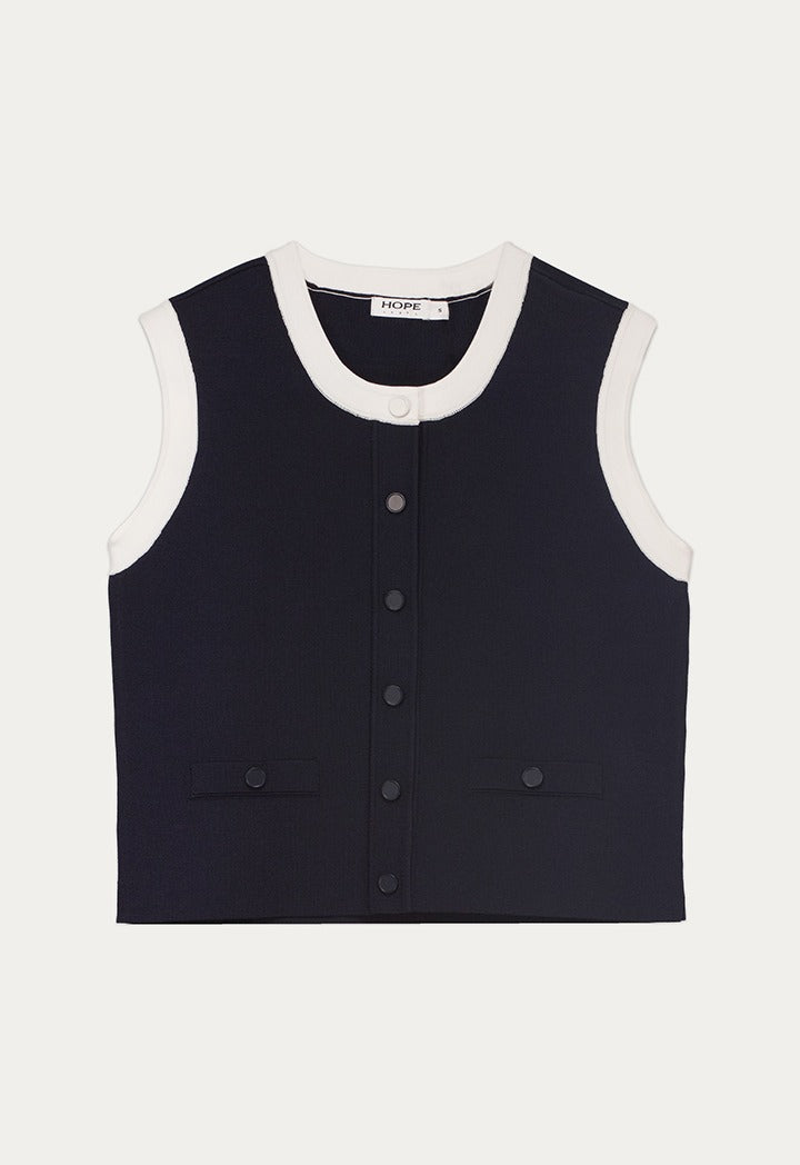 Contrast Hem Knitted Top