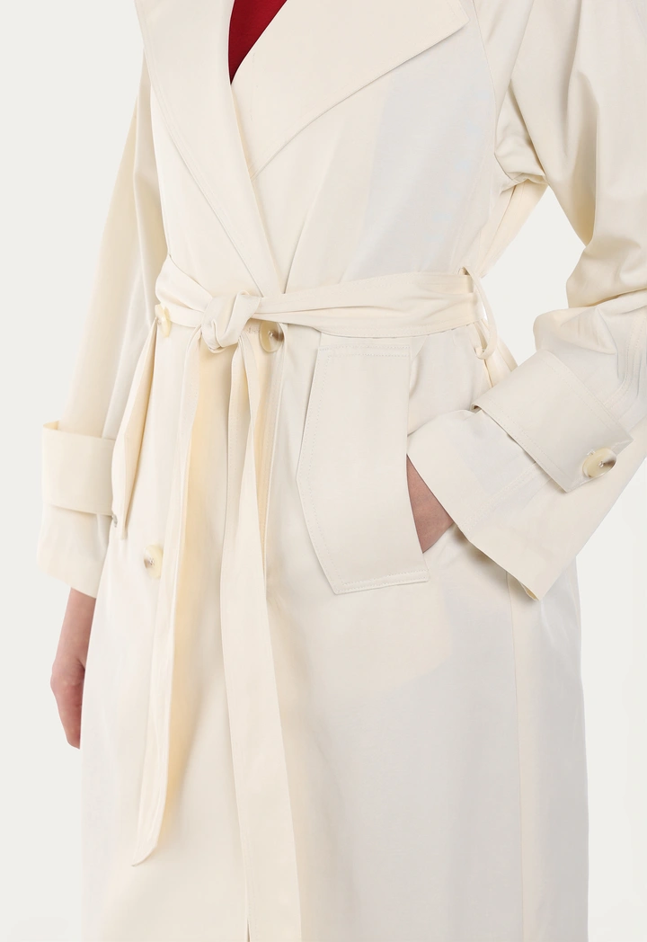 Double Breasted Trench Solid Coat