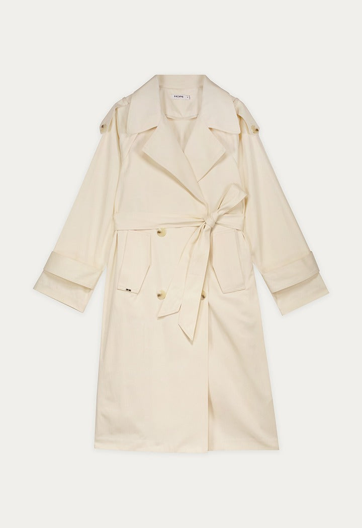 Double Breasted Trench Solid Coat
