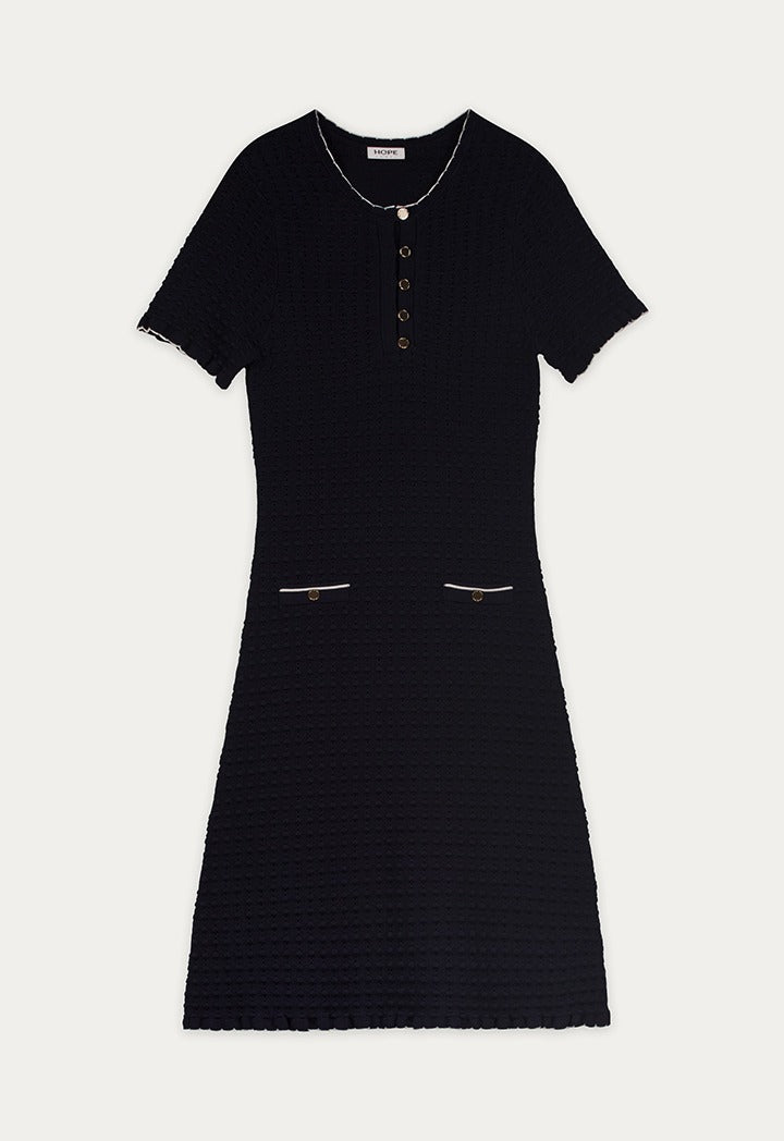 Cutwork Ribbed Knitted Dress