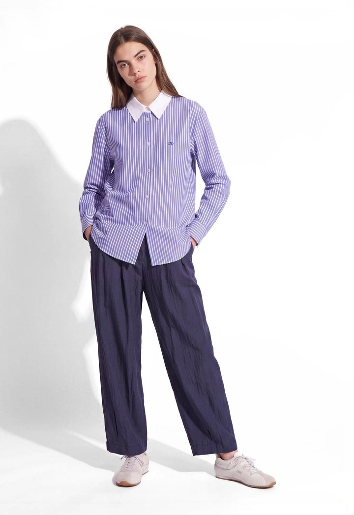 Elastic High Waist Barrel Leg Trouser