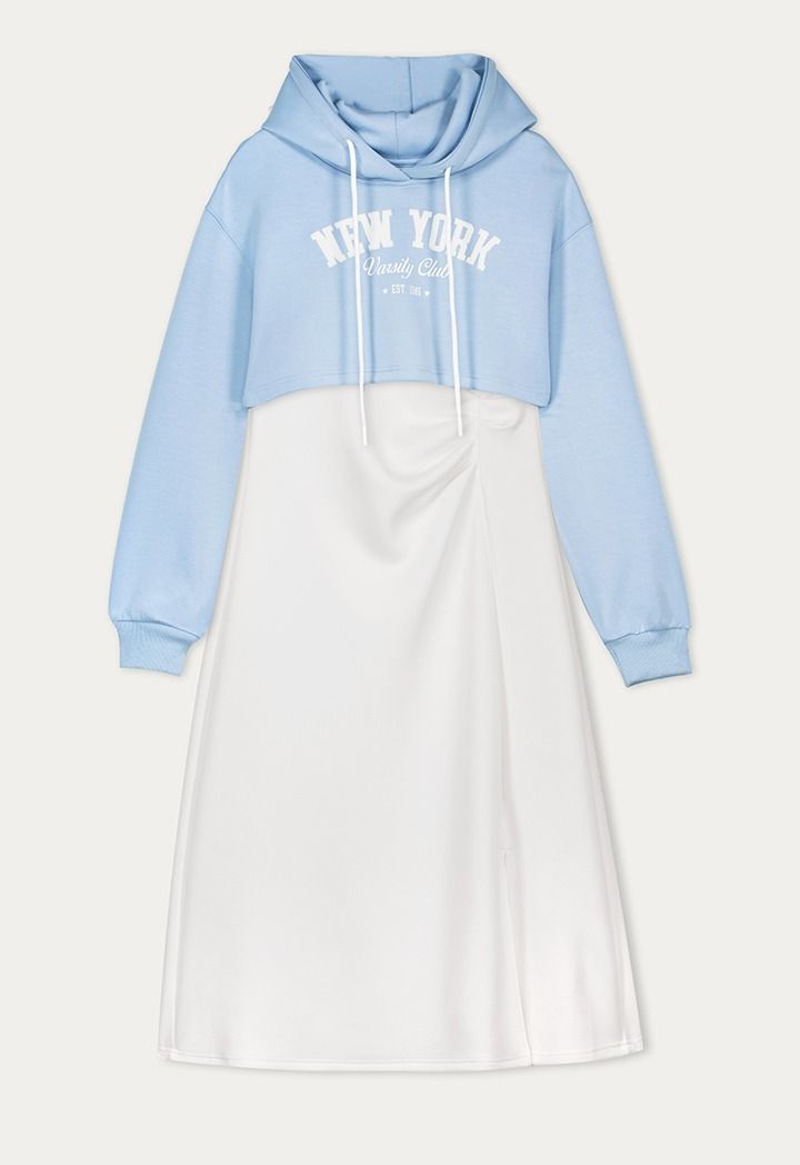 Hope Cropped Hoodie Dress Combo (2Pcs) Off White