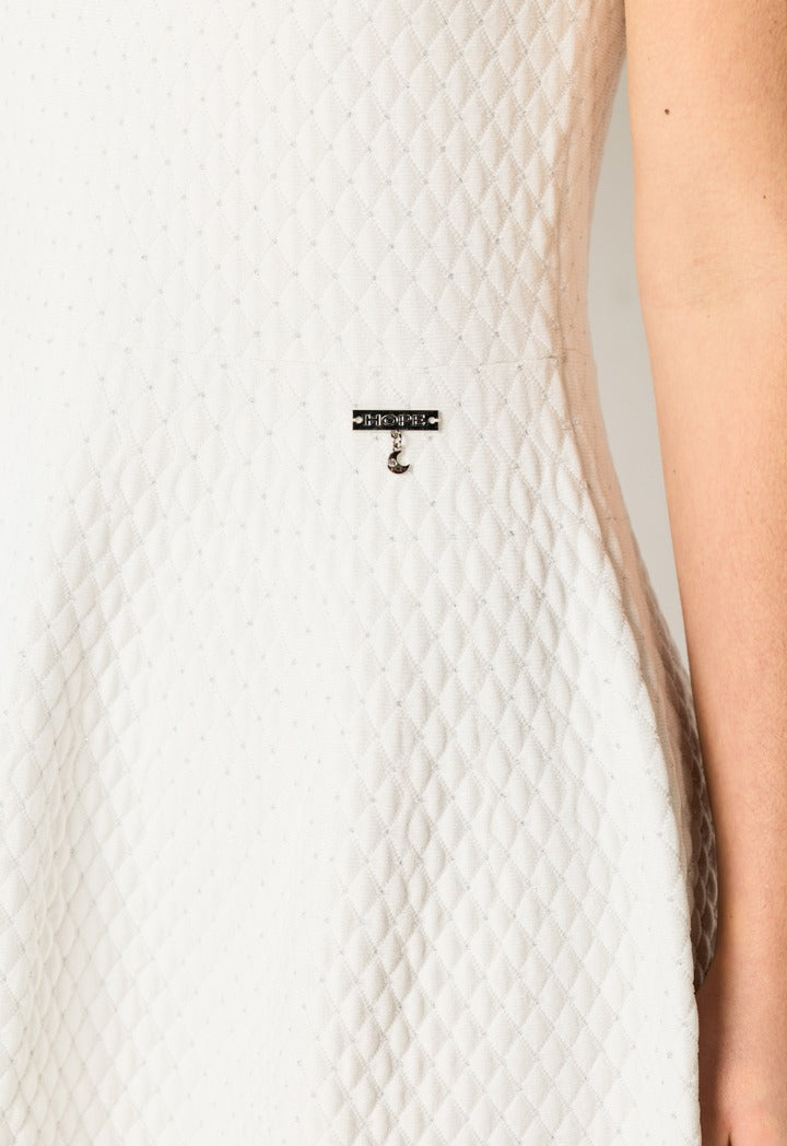 Detachable Collar Dress Off White