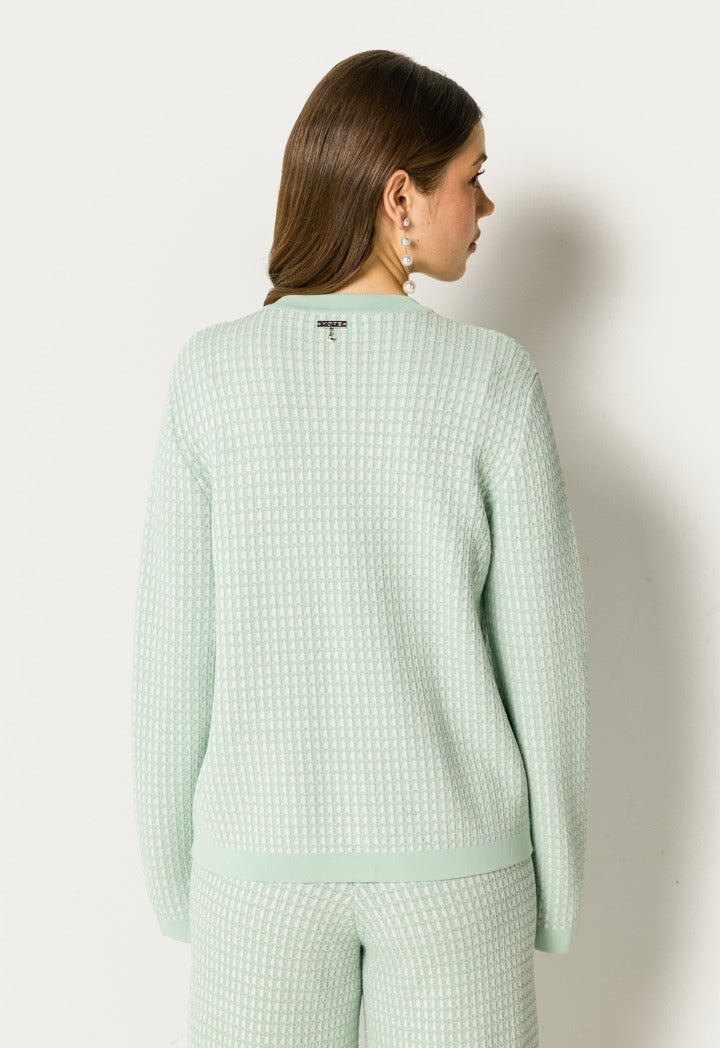 Elastic Lurex Cardigan Mint