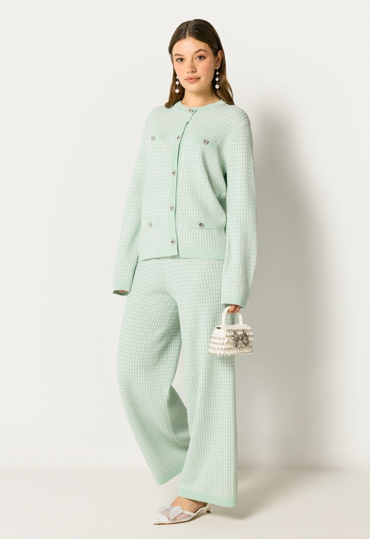 Elastic Lurex Cardigan Mint