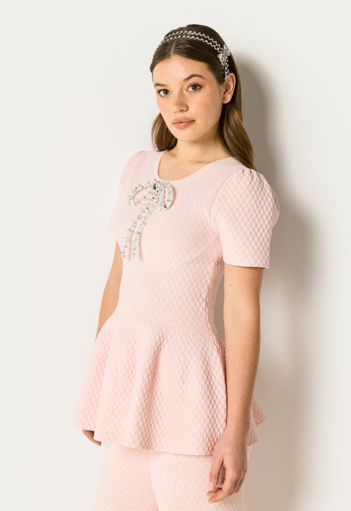 Sequin Embellished Blouse Pink