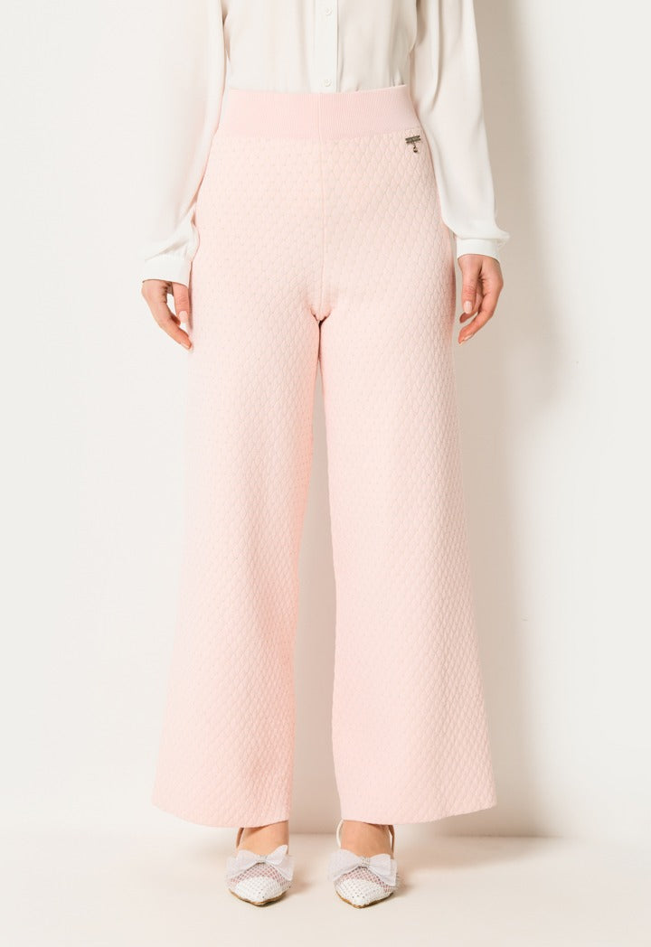 Contrast Wide Legs Trouser Pink