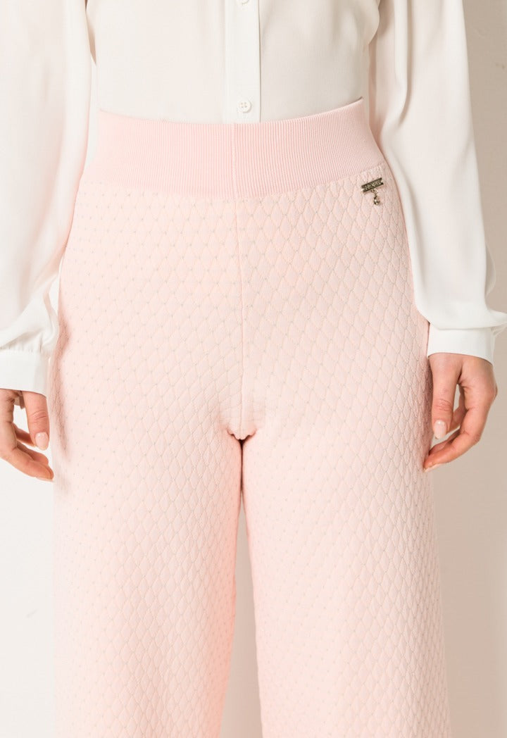 Contrast Wide Legs Trouser Pink
