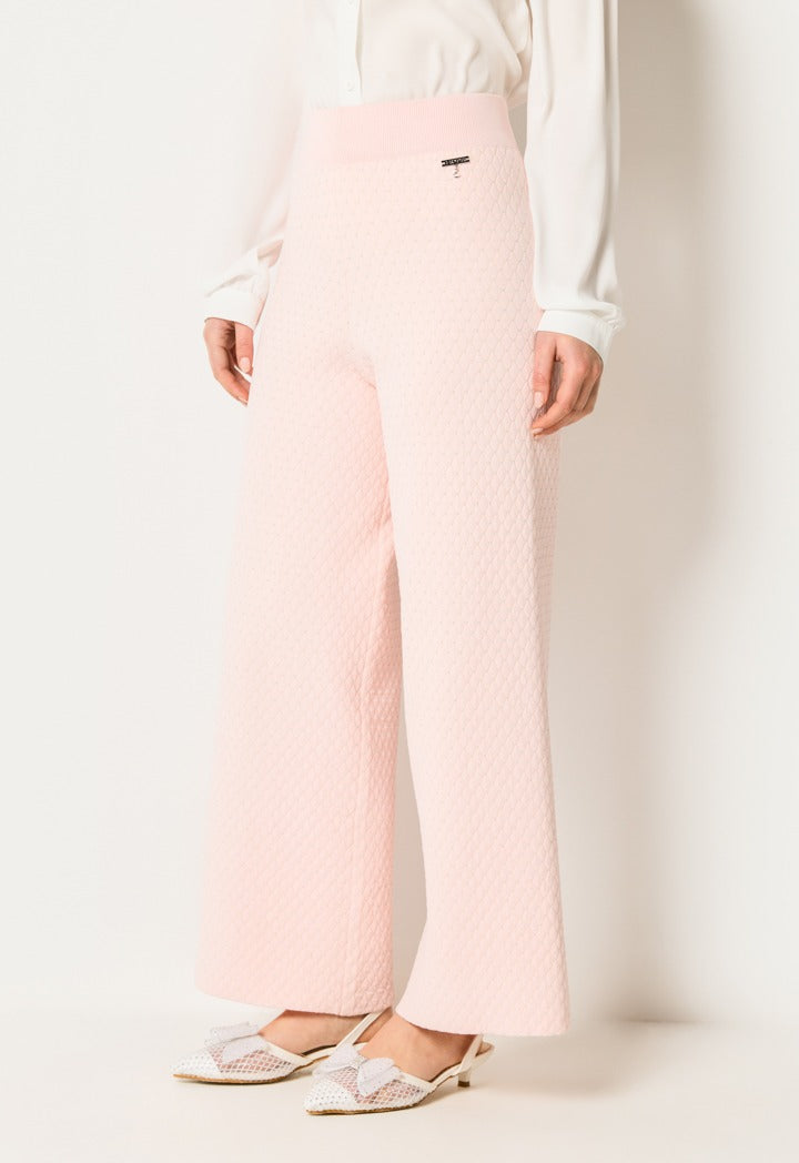 Contrast Wide Legs Trouser Pink