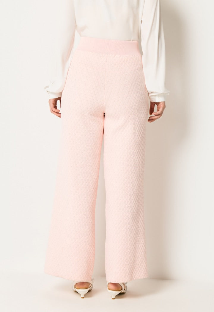 Contrast Wide Legs Trouser Pink
