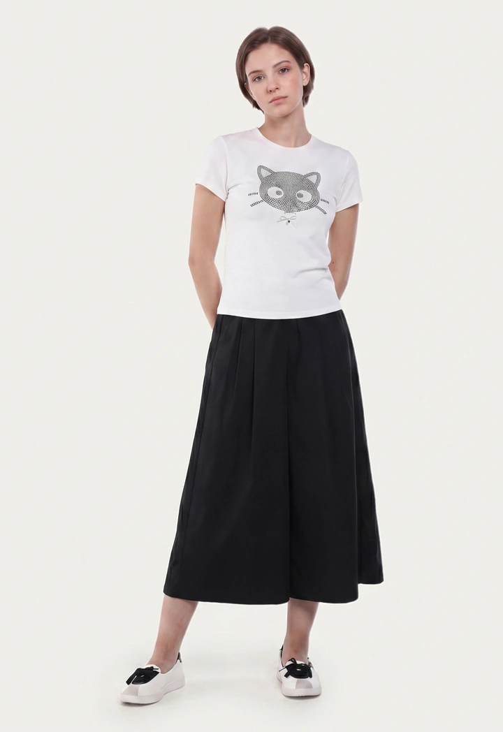 Chococat Strass Embellished Solid Top