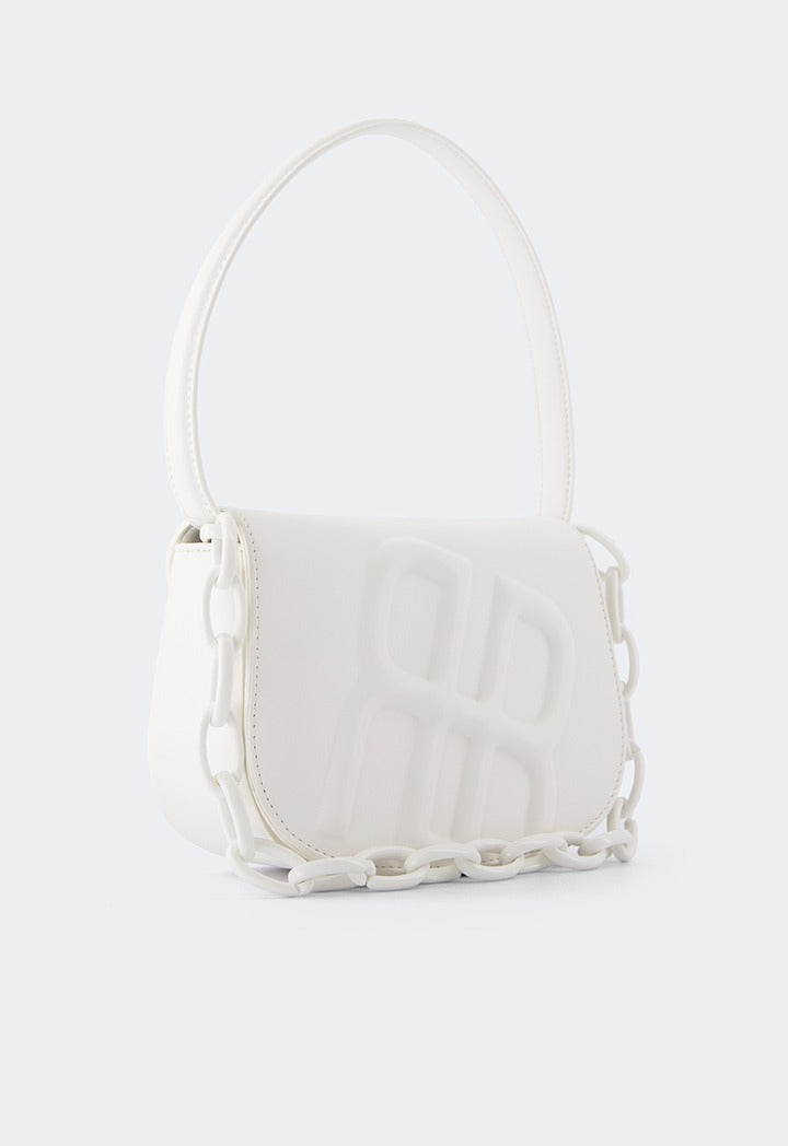 Hope Chain Strap Shoulder Bag White