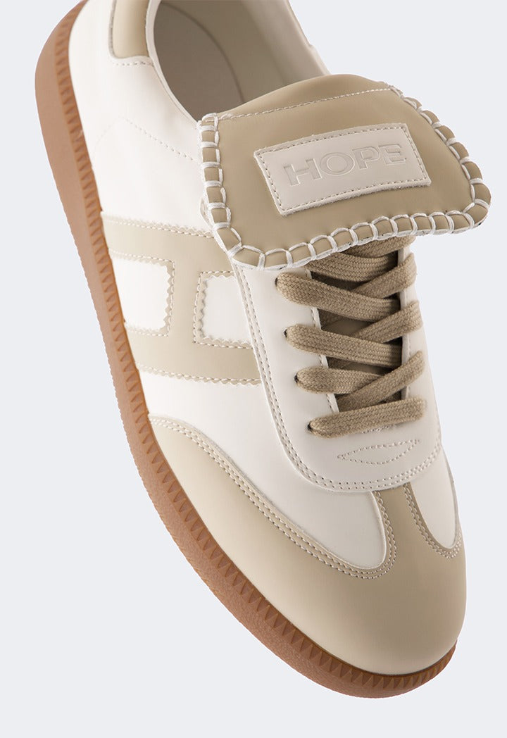 Hope Contrast Flat Sneakers White/Beige