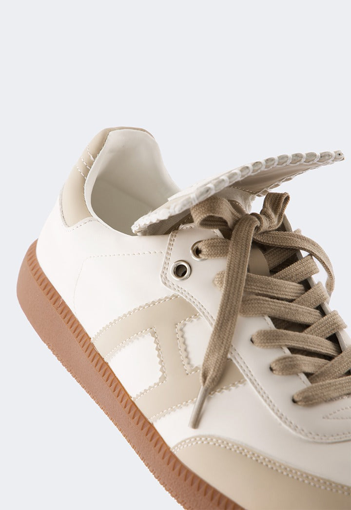 Hope Contrast Flat Sneakers White/Beige