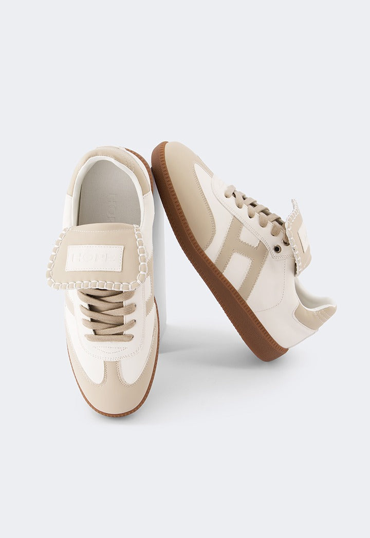 Hope Contrast Flat Sneakers White/Beige