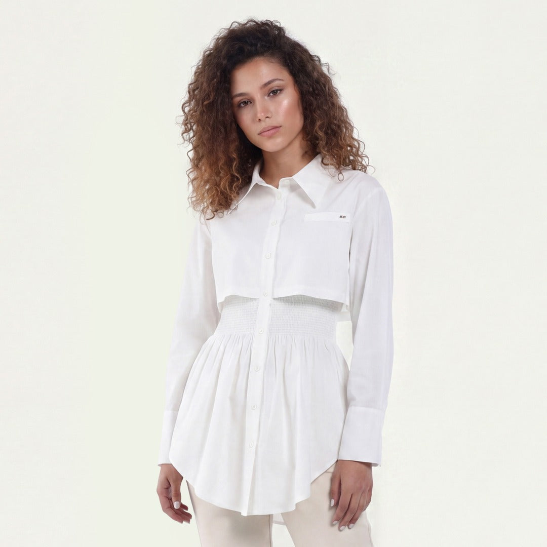 Double-Layer High Low Shirt