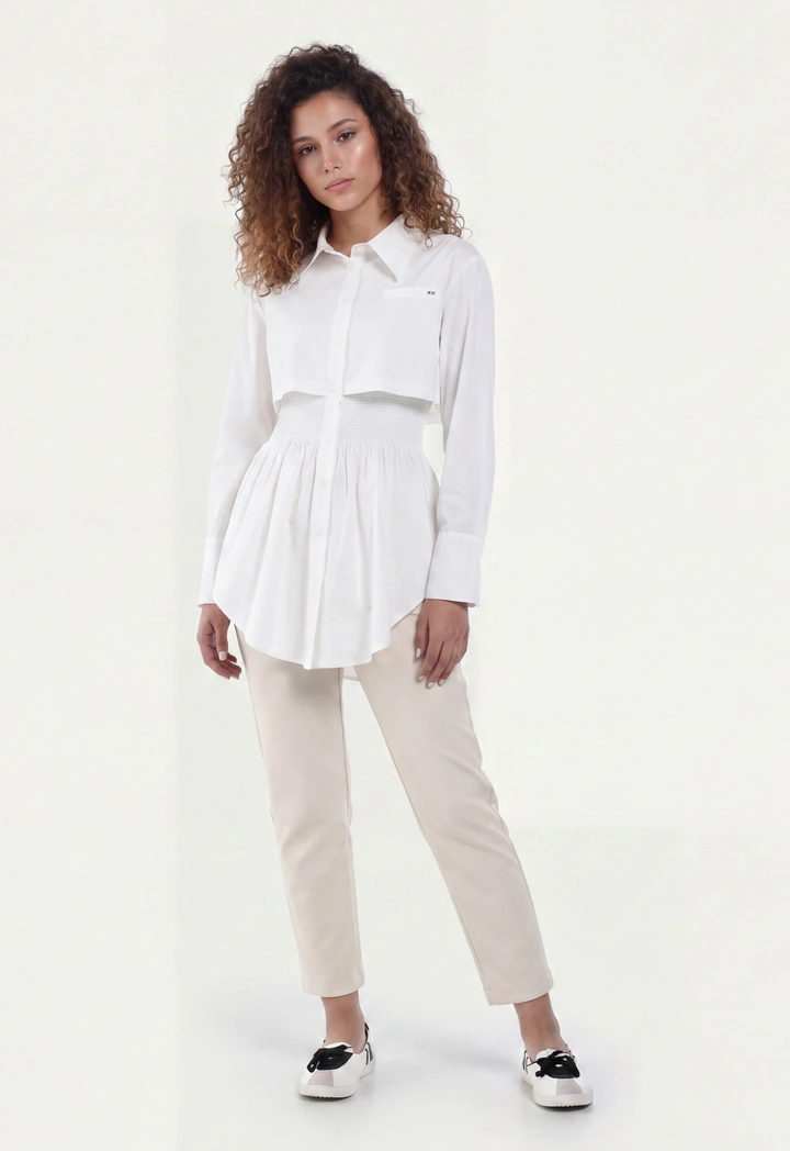 Double-Layer High Low Shirt
