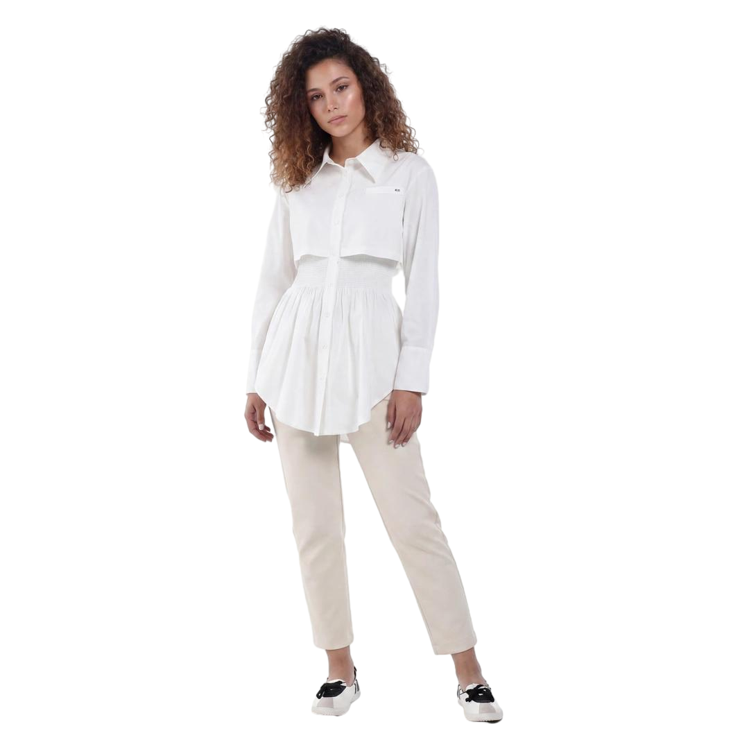 High Waist Straight Leg Solid Trousers