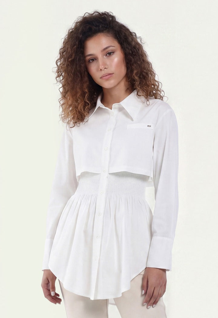 Double-Layer High Low Shirt