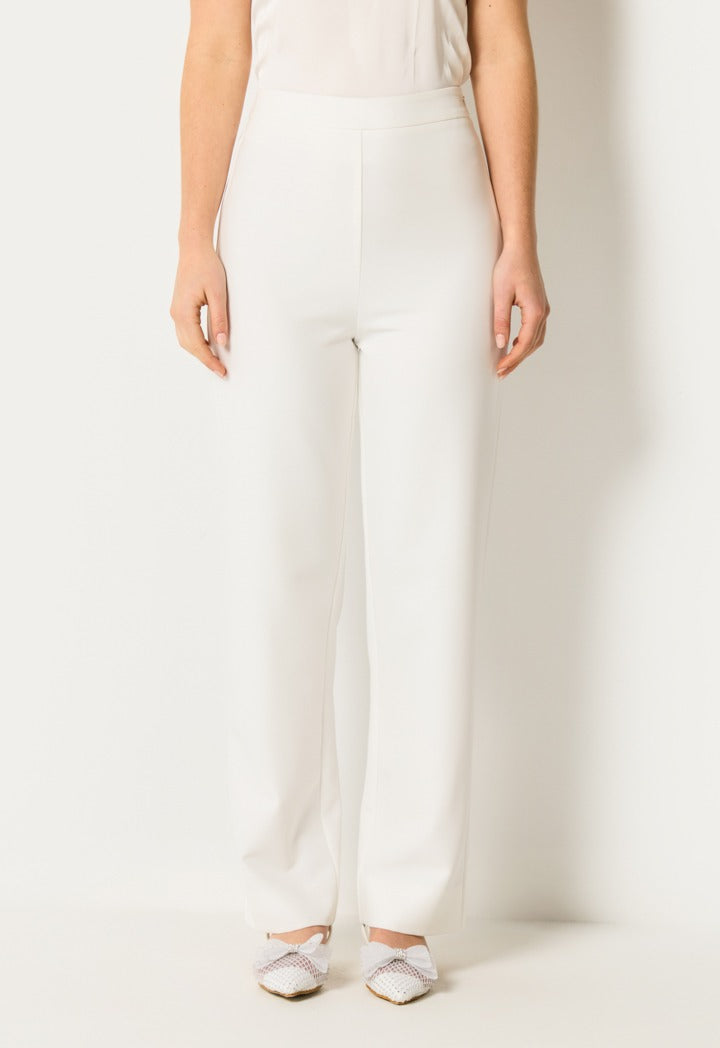 Shimmering Sleeve Tailored Set (2Pcs) Off White