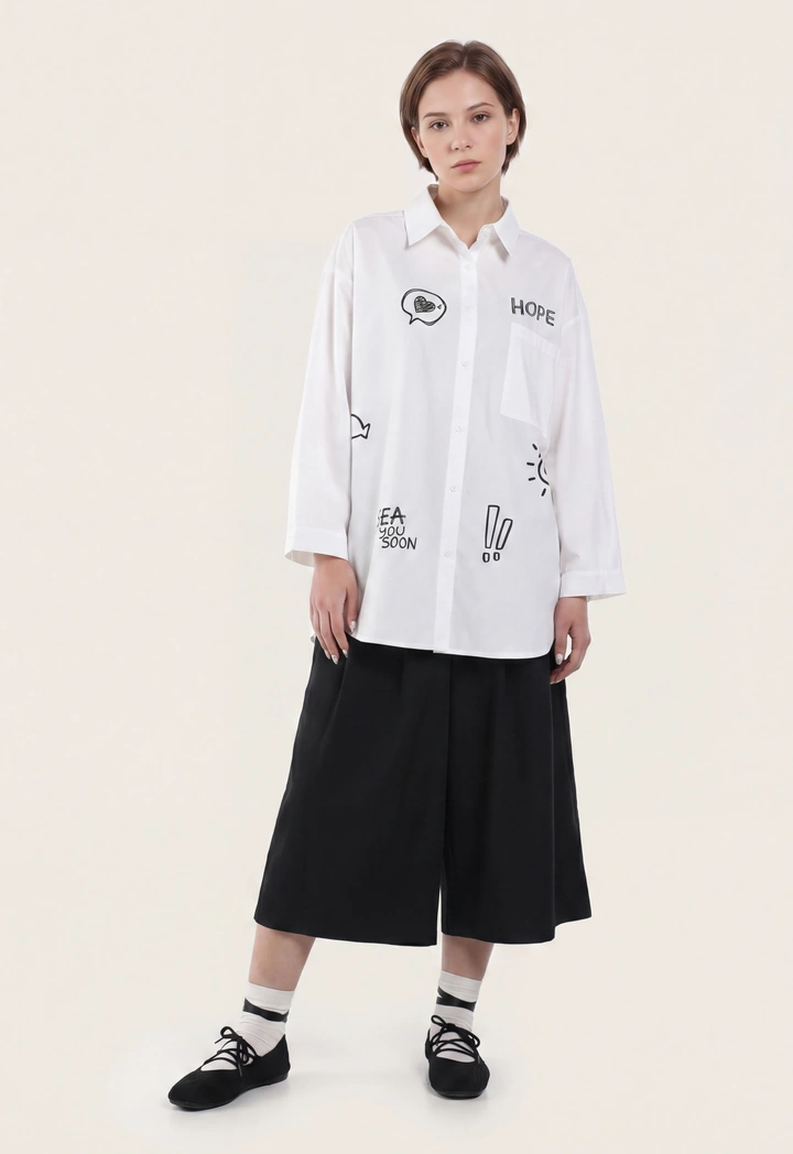 Oversize Panda Printed Shirt