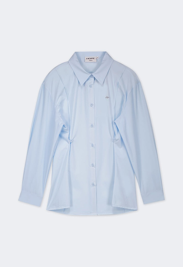 Hope Adjustable Button Waist Shirt Light Blue