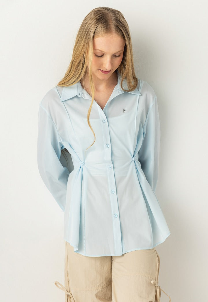 Hope Adjustable Button Waist Shirt Light Blue