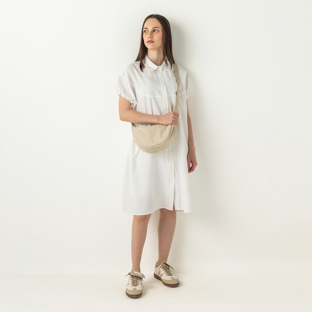 Hope Textured Shirt Dress White