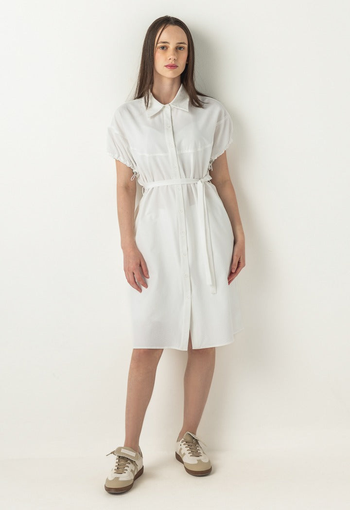 Hope Textured Shirt Dress White
