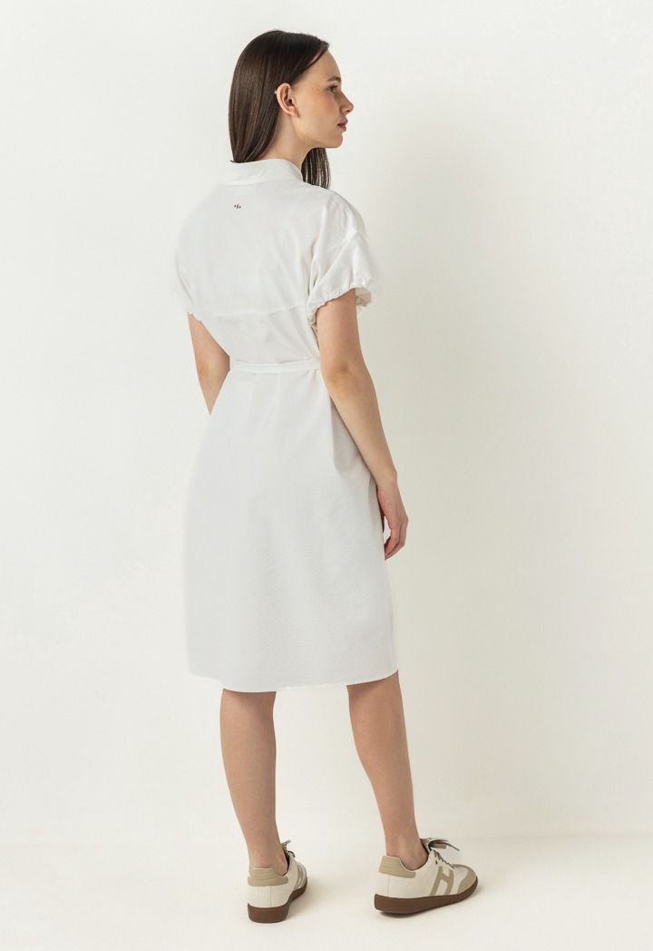 Hope Textured Shirt Dress White