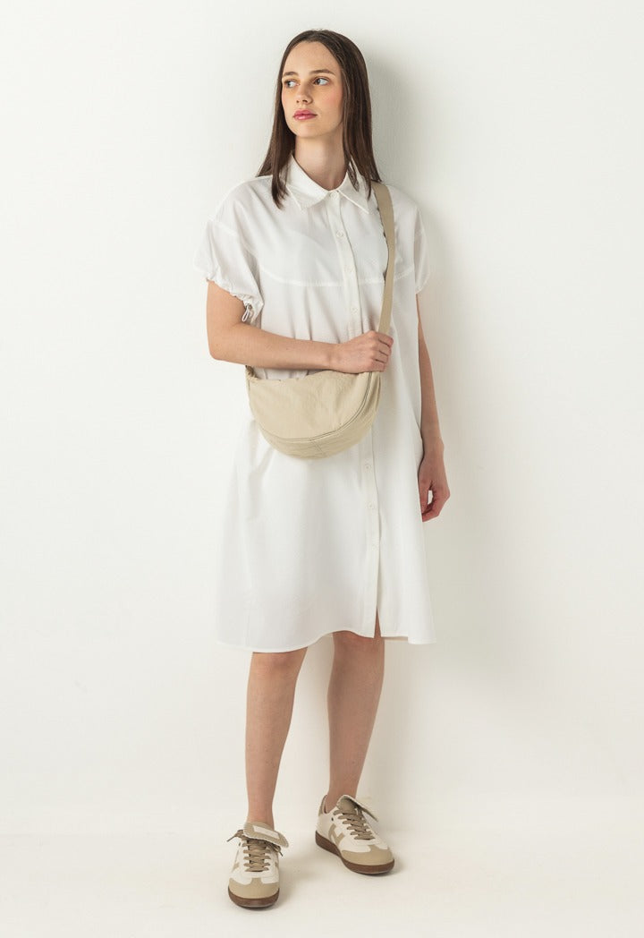 Hope Textured Shirt Dress White