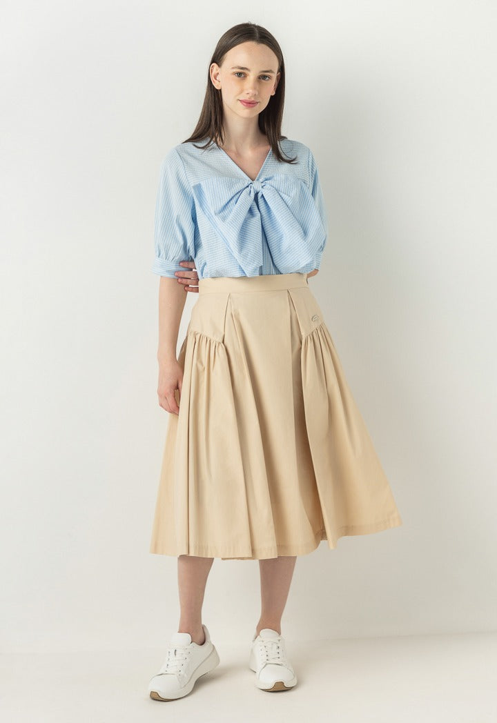 Hope Dramatic Pleats Skirt Beige