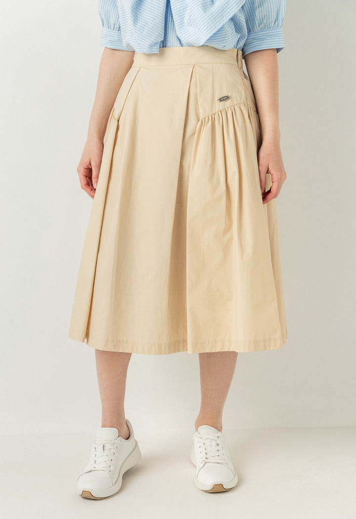 Hope Dramatic Pleats Skirt Beige