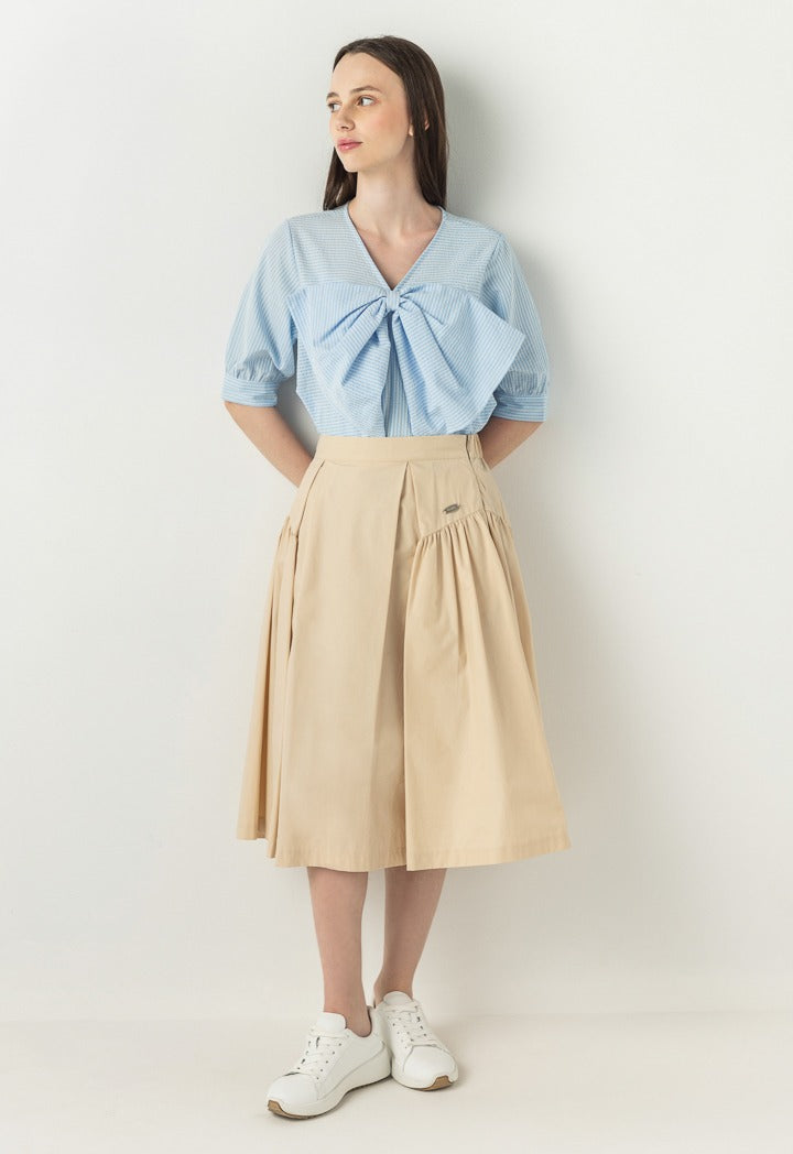 Hope Dramatic Pleats Skirt Beige