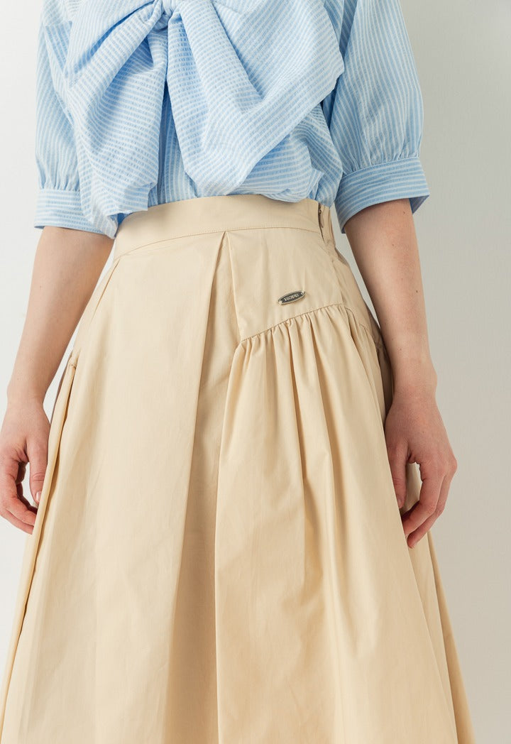 Hope Dramatic Pleats Skirt Beige