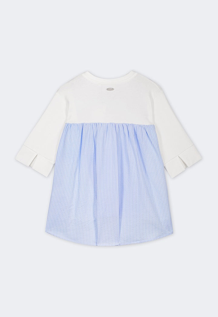 Hope Striped Bodice Blouse Light Blue