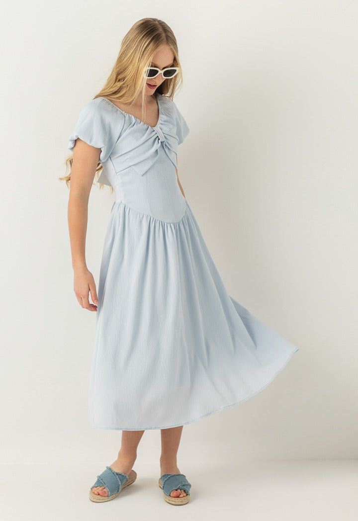 Hope Bow Bodice Dress Light Blue