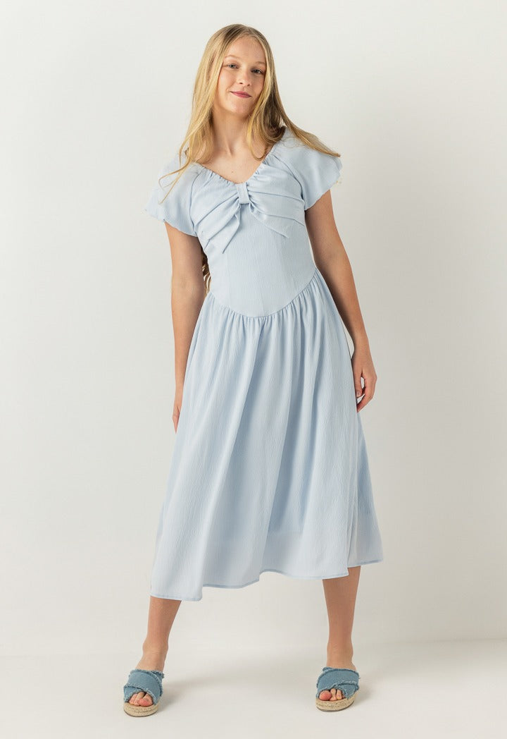 Hope Bow Bodice Dress Light Blue