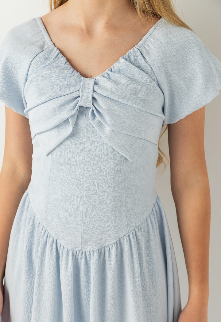 Hope Bow Bodice Dress Light Blue