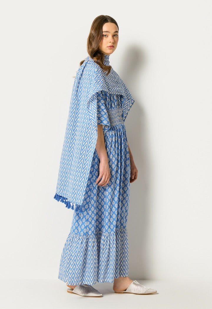 Chevron Printed Scarf Blue