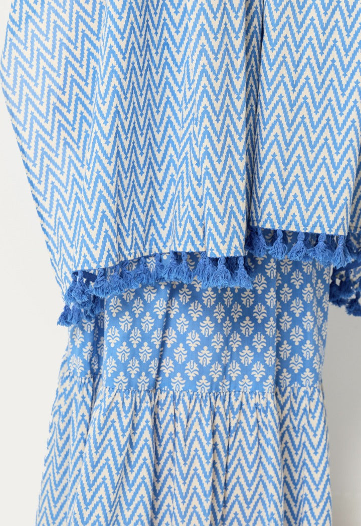 Chevron Printed Scarf Blue