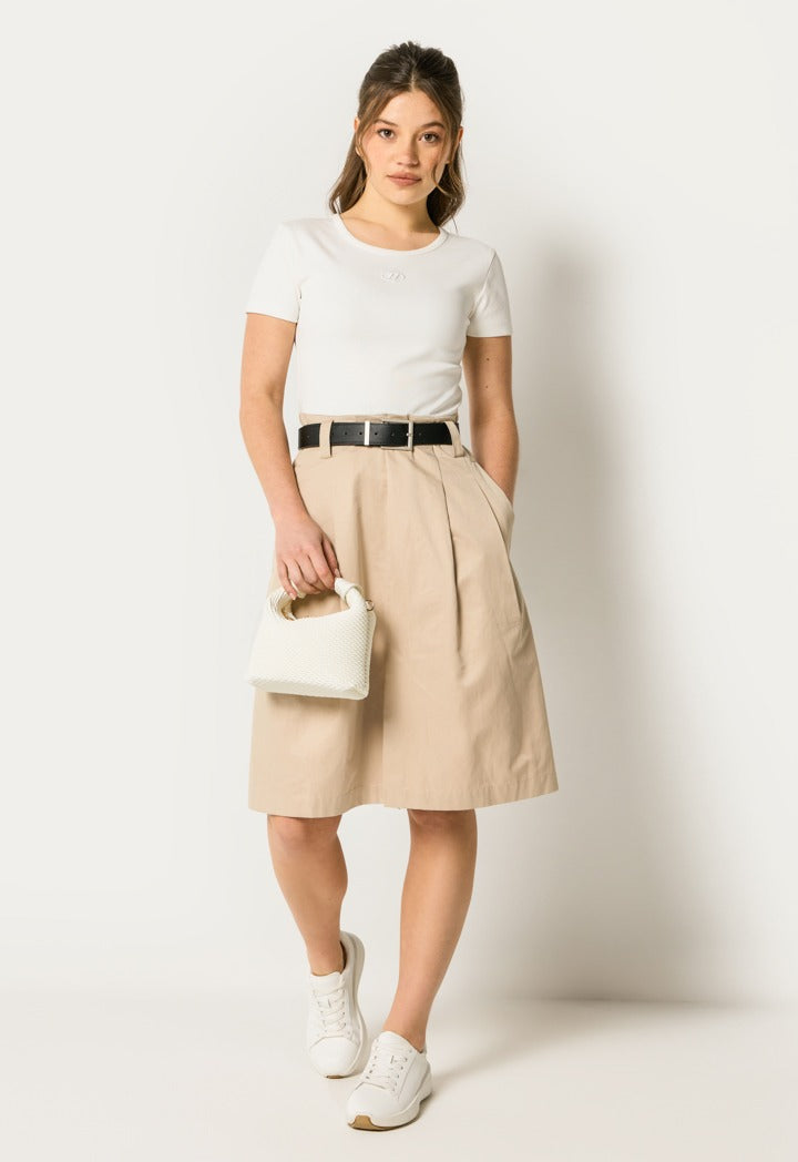 Two-Tone Belted Dress