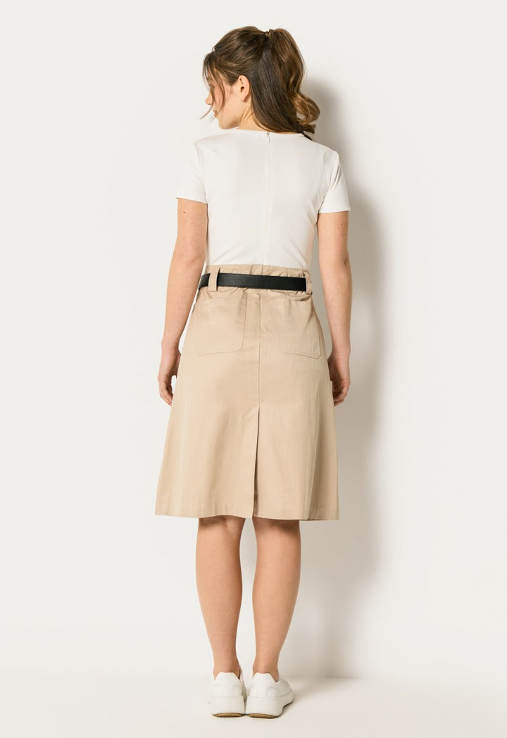 Two-Tone Belted Dress