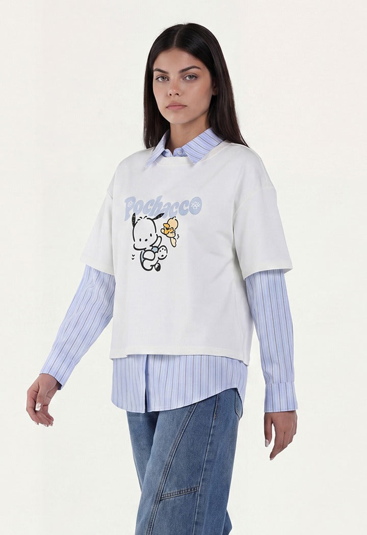 Pochacco T-Shirt and Striped Shirt Set (2PCS)