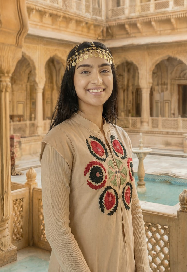 Floral Embroidered Tulle Dress Multi Color