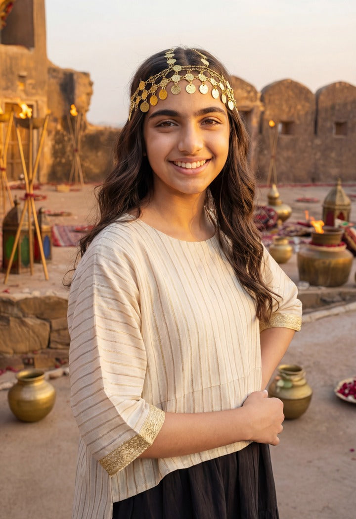 Contrast High Low Dress  Beige